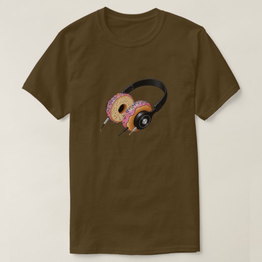 Donut Hoofdtelefoon T-shirt | Grappig DJ Muziek T- (Design voorkant)