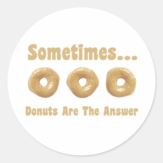 Donut Humor Ronde Sticker (Voorkant)