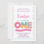 Donut Ice Cream Cookie, Snoepjes Verjaardag Uitnod Kaart (Voorkant)