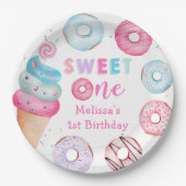 Donut Ice Cream Sweet One Party Papier Borden Papieren Bordje (Voorkant)