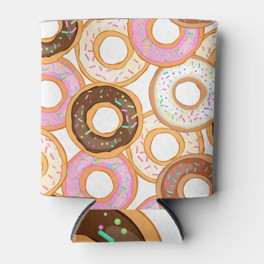 Donut Icing: realistisch naadloos ontwerp Blikjeskoeler (Voorkant)