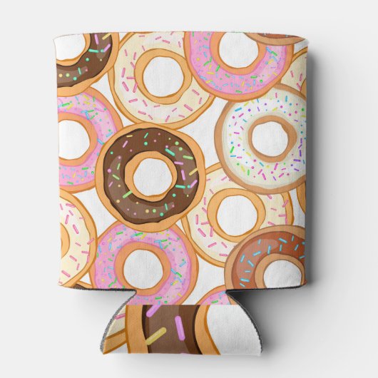 Donut Icing: realistisch naadloos ontwerp Blikjeskoeler (Achterkant)