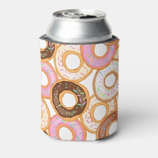 Donut Icing: realistisch naadloos ontwerp Blikjeskoeler (Blikje Achterkant)