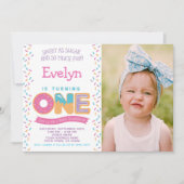 Donut Ijs Koekje, Zoete Uitnodiging Met Foto (Voorkant)