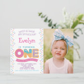 Donut Ijs Koekje, Zoete Uitnodiging Met Foto (Staand voorkant)