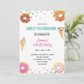 Donut ijs uitnodiging (Staand voorkant)