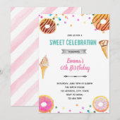 Donut ijscream uitnodiging (Voorkant / Achterkant)