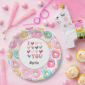 Donut, ik hou van je voor Valentijnsdag Papieren Bordje (Feest)
