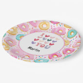 Donut, ik hou van je voor Valentijnsdag Papieren Bordje (Gekanteld)