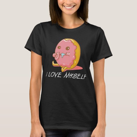 Donut ik hou van mijn zelfvertrouwen Doughnut T-shirt (Voorkant)