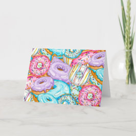 Donut Influencer gelaagd Waterverf Donut ontwerp Bedankkaart