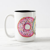 Donut Influencer Koffie Mok Waterverf Illustratie (Links)