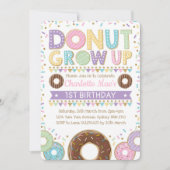 Donut Invitation Doughnut Birthday Party Pink Gold Kaart (Voorkant)