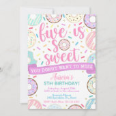 Donut Invitation, Five is Sweet Invitation, 5e pla Kaart (Voorkant)