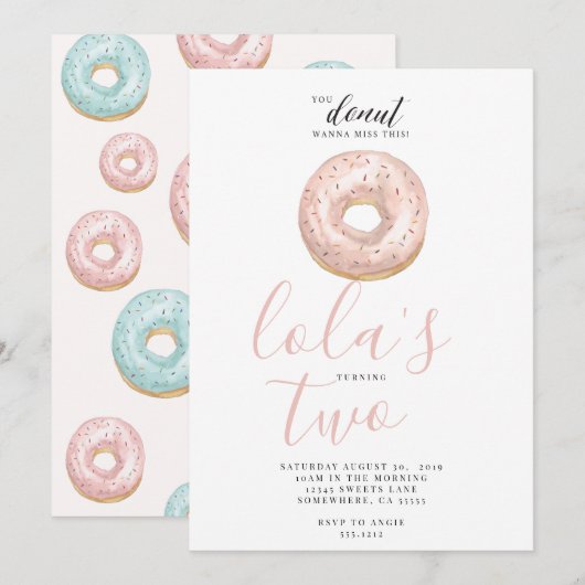 DONUT INVITE KAART (Voorkant / Achterkant)