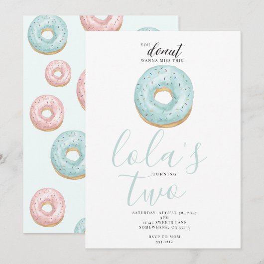 DONUT INVITE KAART (Voorkant / Achterkant)
