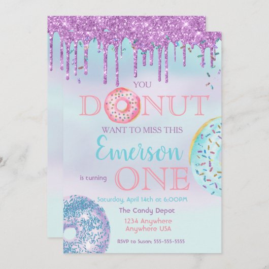 Donut, je wilt niet Miss jarig zijn Kaart (Voorkant / Achterkant)