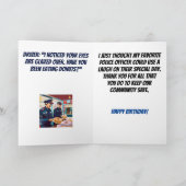 Donut Joke Grappige Politie Verjaardag Kaart (Binnen)