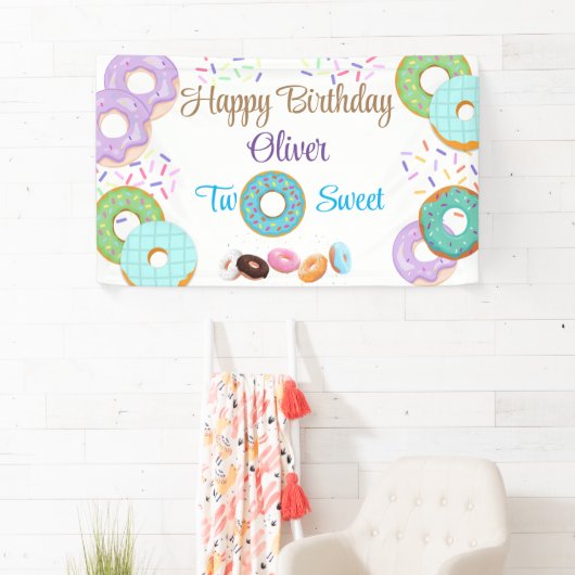Donut jongen 2e verjaardag banner (Insitu)