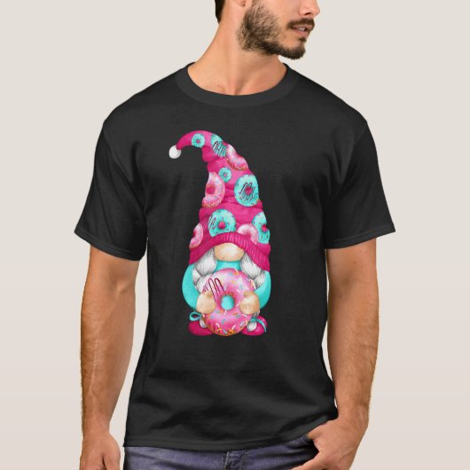 Donut-kabouter Met Leuke Patroon Voor Tuinier En D T-shirt (Voorkant)