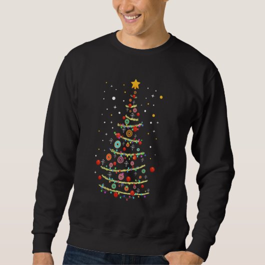Donut kerstboom Doughnut Dessert Party Fast F Trui (Voorkant)