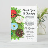 Donut Kerstcadeau Uitwisseling Feest Uitnodiging (Staand voorkant)