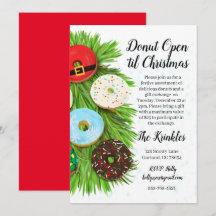 Donut Kerstcadeau Uitwisseling Feest Uitnodiging