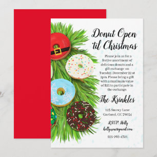 Donut Kerstcadeau Uitwisseling Feest Uitnodiging