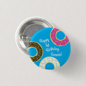 Donut Kind Birthday Party Cute Ronde Button 3,2 Cm (Voorkant /achterkant)