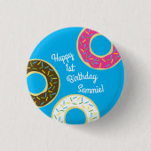 Donut Kind Birthday Party Cute Ronde Button 3,2 Cm (Voorkant)