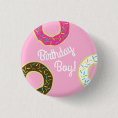Donut Kind Birthday Party Cute Ronde Button 3,2 Cm (Voorkant)