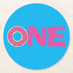 Donut Kind Birthday Party Cute Ronde Kartonnen Onderzetter