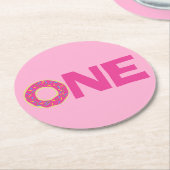 Donut Kind Birthday Party Cute Ronde Kartonnen Onderzetter (Gebogen)