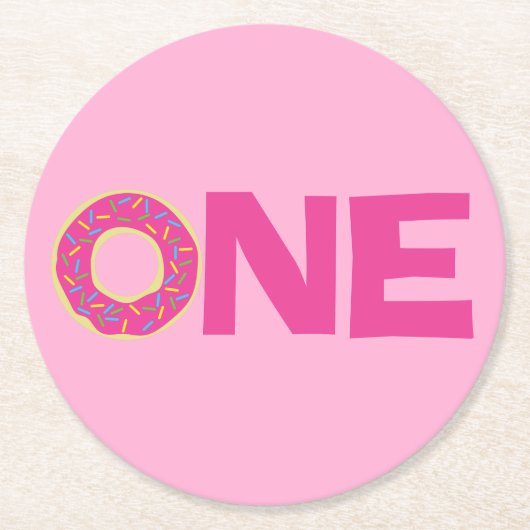 Donut Kind Birthday Party Cute Ronde Kartonnen Onderzetter (Voorkant)