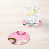 Donut Kind Birthday Party Cute Ronde Kartonnen Onderzetter (Insitu)