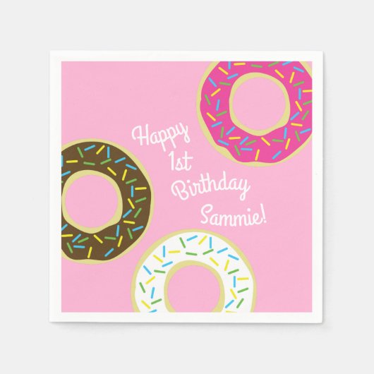 Donut Kind Birthday Party Cute Servet (Voorkant)