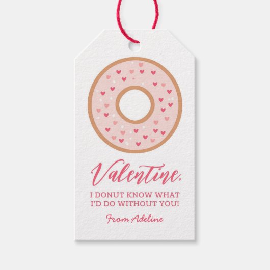 Donut Kinder Valentijnsdag Cadeaulabel (Voorkant)