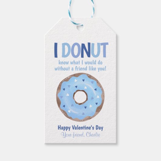 Donut Kinder Valentijnsdag Gift Classroom Label Cadeaulabel (Voorkant)