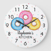 Donut Kitchen Gepersonaliseerd Grote Klok (Voorkant)