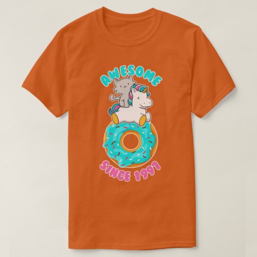 Donut Kitten Unicorn Geweldige sinds 1997 T-shirt (Design voorkant)