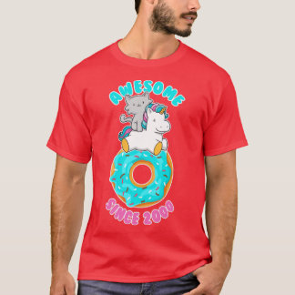 Donut Kitten Unicorn Geweldige sinds 2000 T-shirt