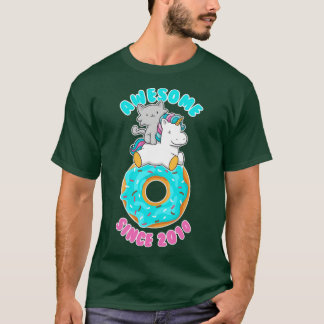 Donut Kitten Unicorn Geweldige sinds 2010 T-shirt