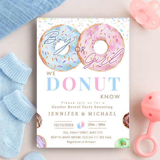 Donut Know Geslacht Onthullen Jongen Meisje Blauw  Kaart