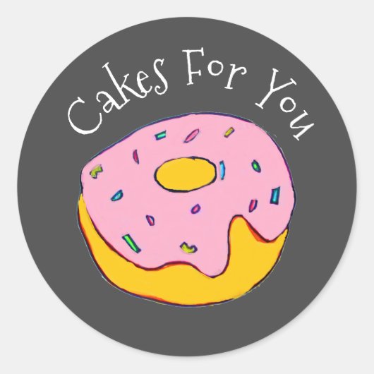 Donut-koeken design Gift business branding Ronde Sticker (Voorkant)