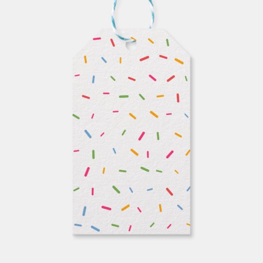 Donut kutsprinkles verjaardag waterverf cadeaulabel (Achterkant)