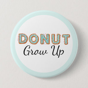Donut kweek eerst blauwe gehakte Baby Ronde Button 7,6 Cm