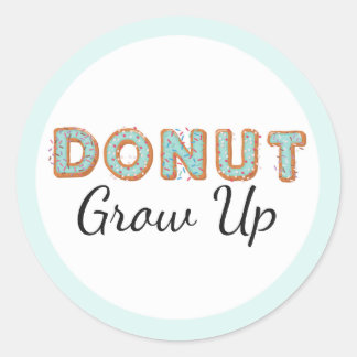 Donut kweek eerst blauwe gehakte Baby Ronde Sticker