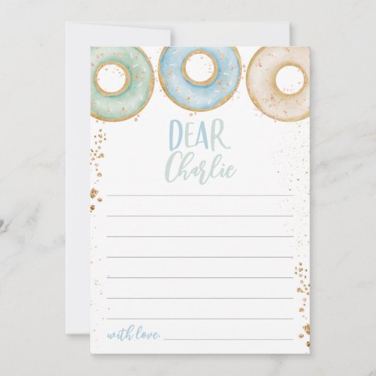 Donut kweek op 1e verjaardag Tijd Capsule Noot Bla Bedankkaart (Voorkant)