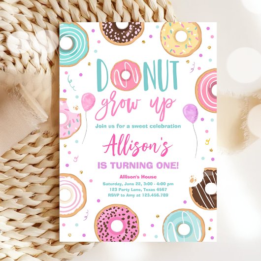 Donut kweek Waterverf op onze zoete meisje op de d Kaart