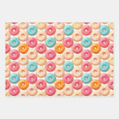 Donut Lief Kleurrijk Roze Meisje Verjaardagsnaam Inpakpapier Vel (Voorkant 2)